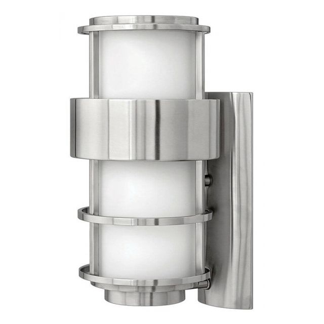 Hinkley Lighting 1904SS Saturn 1 Light 16 inch Tall Outdoor Wall Mount Lantern in Stainless Steel with Etched Opal Glass