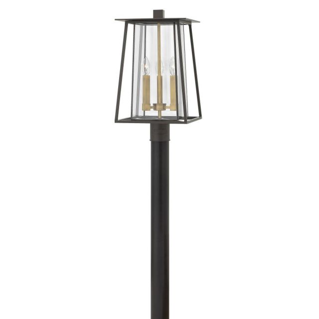 Hinkley Lighting 2101KZ-LL Walker 3 Light 21 Inch Tall LED Post Top-Pier Mount In Buckeye Bronze With Bound Clear Glass
