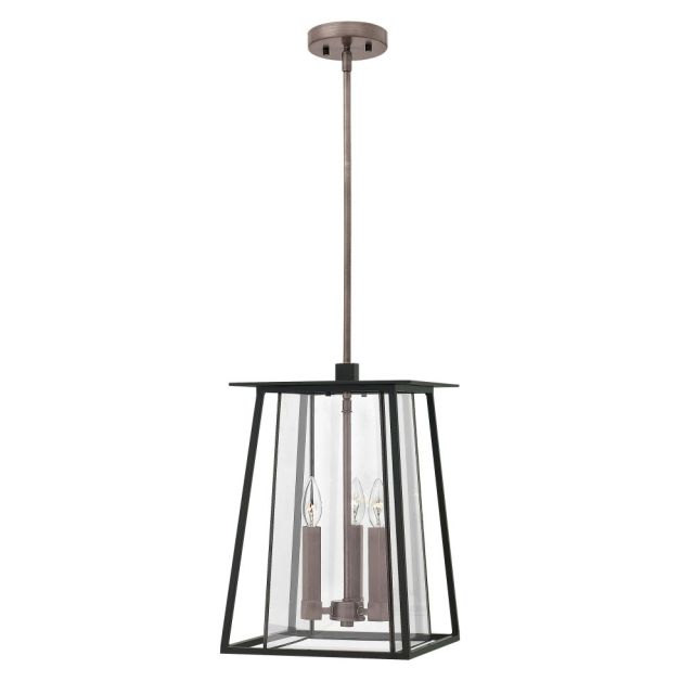 Hinkley Lighting 2102BK-LL Walker 3 Light 17 Inch Tall LED Outdoor Hanging Lantern In Black With Bound Clear Glass
