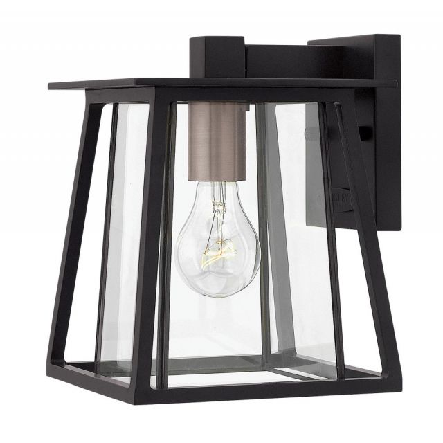 Hinkley Lighting 2106BK Walker 1 Light 10 Inch Tall Outdoor Mini Wall Mount In Black With Bound Clear Glass
