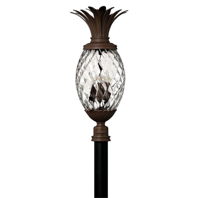 Hinkley Lighting 2227CB-LV Plantation 4 Light 30 Inch Tall LED Outdoor Post Light in Copper Bronze with Clear Optic Glass