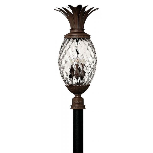 Hinkley Lighting 2227CB Plantation 4 Light 30 inch Tall Extra Large Outdoor Post Mount Lantern in Copper Bronze with Clear Optic Glass