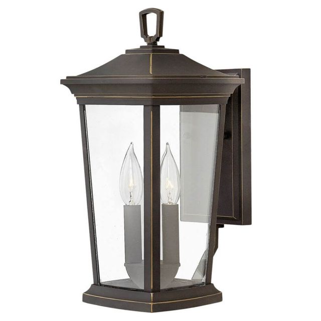 Hinkley Lighting Bromley 2 Light 16 Inch Tall LED Outdoor Wall Light in Oil Rubbed Bronze with Clear Glass 2360OZ-LL