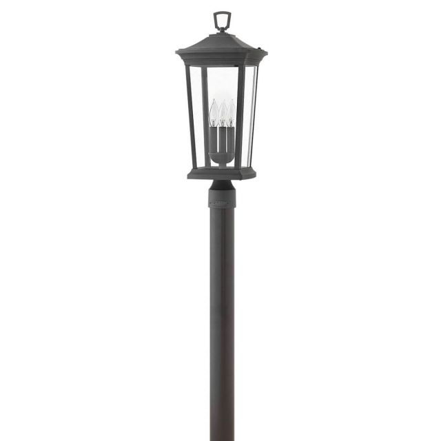 Hinkley Lighting Bromley 3 Light 23 Inch Tall LED Outdoor Post Light in Museum Black with Clear Glass 2361MB-LV