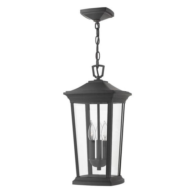 Hinkley Lighting Bromley 3 Light 10 Inch LED Outdoor Hanging Lantern in Museum Black with Clear Glass 2362MB-LL
