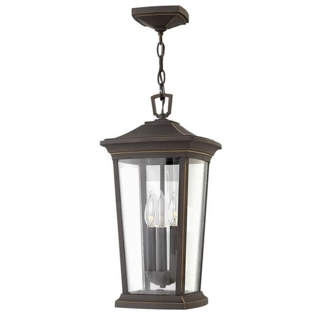 Hinkley Lighting Bromley 3 Light 10 Inch LED Outdoor Hanging Lantern in Oil Rubbed Bronze with Clear Glass 2362OZ-LL