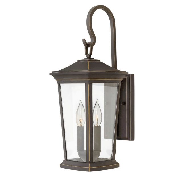 Hinkley Lighting Bromley 2 Light 20 Inch Tall Small Outdoor Wall Mount In Oil Rubbed Bronze With Clear Glass 2364OZ