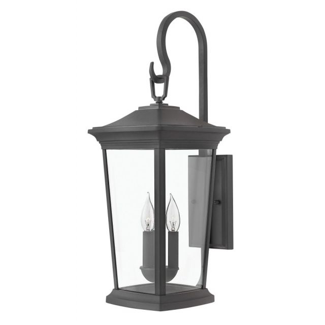 Hinkley Lighting Bromley 3 Light 25 Inch Tall Outdoor Medium Wall Mount In Museum Black With Clear Glass 2366MB