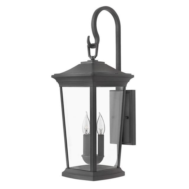 Hinkley Lighting Bromley 3 Light 25 Inch Tall LED Outdoor Wall Light in Museum Black with Clear Glass 2366MB-LL