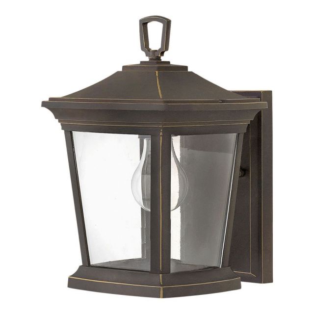 Hinkley Lighting Bromley 1 Light 12 Inch Tall Mini Outdoor Wall Mount In Oil Rubbed Bronze With Clear Glass 2368OZ