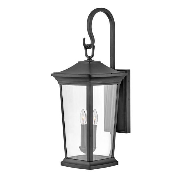 Hinkley Lighting Bromley 3 Light 30 inch Tall Outdoor Wall Mount Lantern in Museum Black with Clear Glass 2369MB