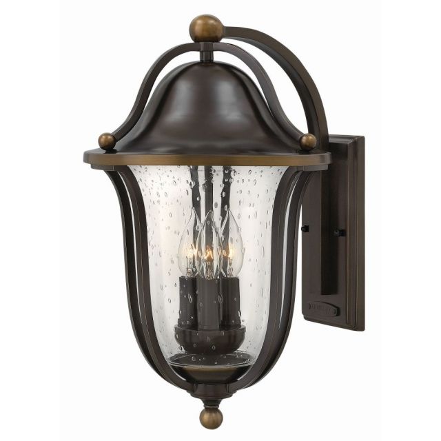 Hinkley Lighting Bolla 3 Light 19 Inch Tall Outdoor Wall Light In Olde Bronze With Clear Seedy Glass 2645OB