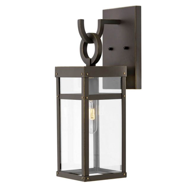 Hinkley Lighting Porter 1 Light 19 inch Tall Small LED Outdoor Wall Mount Lantern in Oil Rubbed Bronze with Clear Glass 2800OZ-LL