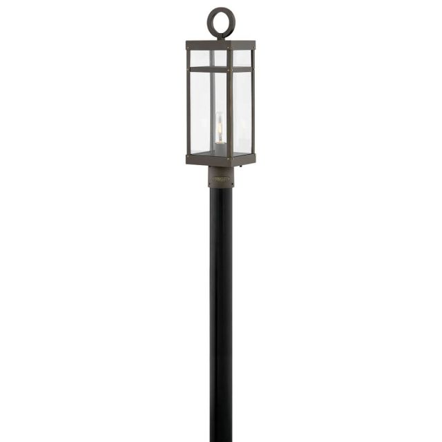 Hinkley Lighting 2801OZ-LV Porter 1 Light 23 Inch Tall LED Outdoor Post Light in Oil Rubbed Bronze with Clear Glass