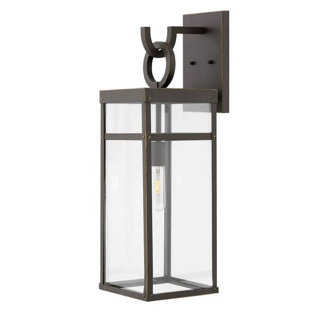 Hinkley Lighting Porter 1 Light 25 Inch Tall Outdoor Wall Light in Oil Rubbed Bronze with Clear Glass 2805OZ