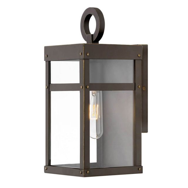 Hinkley Lighting 2806OZ-LL Porter 1 Light 13 inch Tall Extra Small LED Outdoor Wall Mount Lantern in Oil Rubbed Bronze with Clear Glass