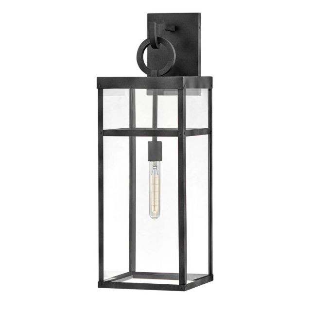 Hinkley Lighting Porter 1 Light 29 inch Tall Extra Large LED Outdoor Wall Mount Lantern in Aged Zinc with Clear Glass 2807DZ-LL