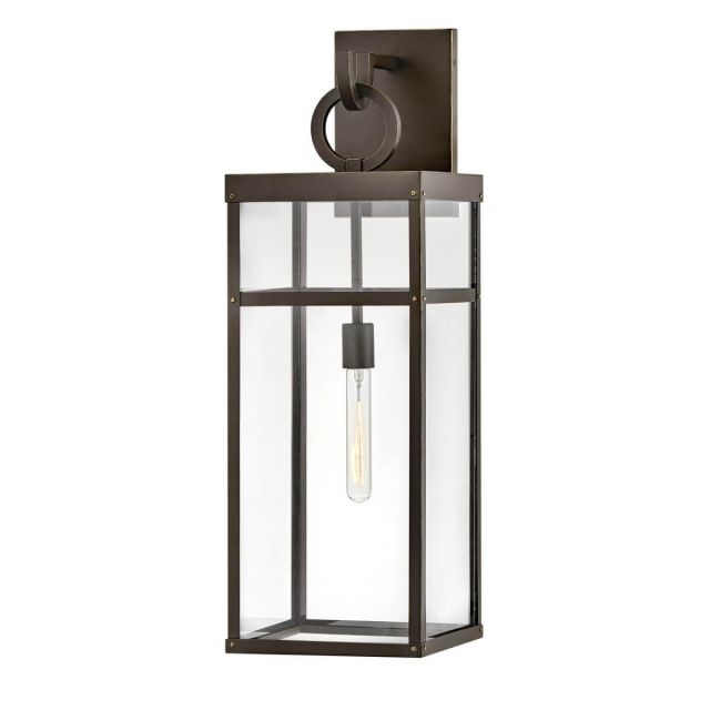Hinkley Lighting Porter 1 Light 29 inch Tall Extra Large LED Outdoor Wall Mount Lantern in Oil Rubbed Bronze with Clear Glass 2807OZ-LL