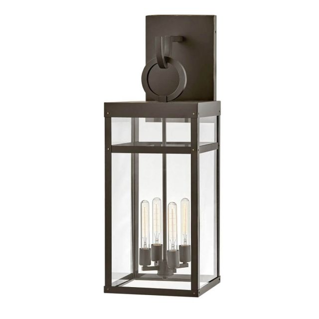 Hinkley Lighting 2809OZ-LL Porter 4 Light 35 inch Tall Extra Large LED Outdoor Wall Mount Lantern in Oil Rubbed Bronze with Clear Glass