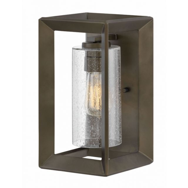 Hinkley Lighting 29300WB Rhodes 1 Light 13 Inch Tall Outdoor Wall Light In Warm Bronze With Clear Seedy Glass