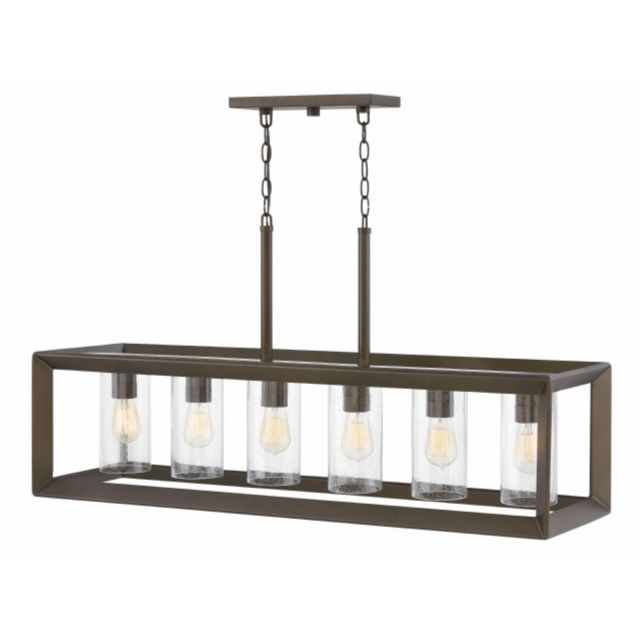 Hinkley Lighting 29306WB Rhodes 6 Light 42 inch Outdoor Linear Light In Warm Bronze With Clear Seedy Glass