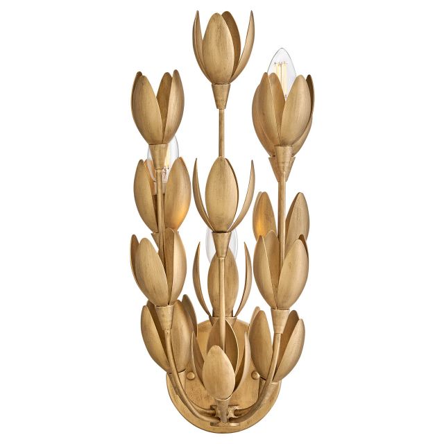 Hinkley Lighting Flora 3 Light 17 inch Tall LED Wall Sconce in Burnished Gold 30010BNG