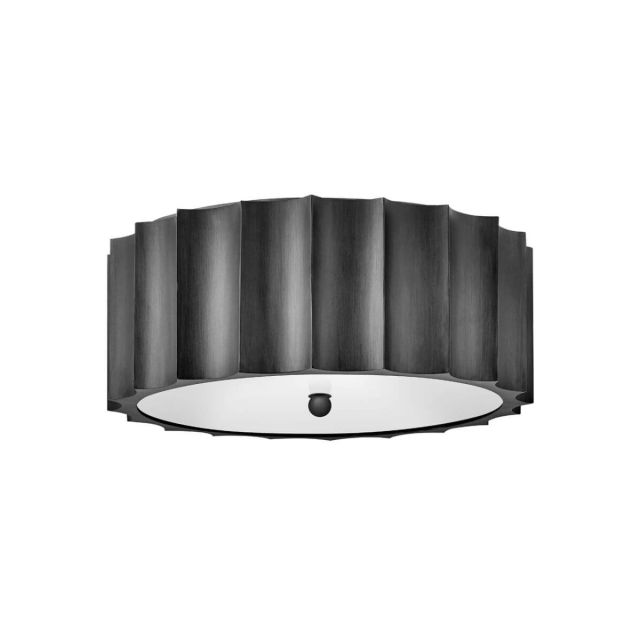 Hinkley Lighting Gia 4 Light 24 inch Flush Mount in Brushed Graphite with Etched Lens Glass 34098BGR