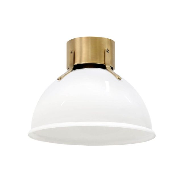Hinkley Lighting 3481HB-CO Argo 1 Light 13 inch Flush Mount in Heritage Brass with Cased Opal Glass