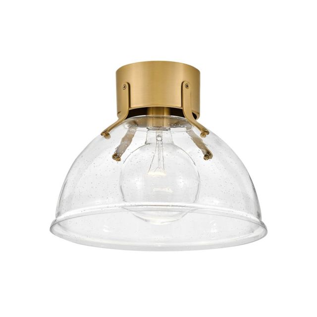 Hinkley Lighting 3481HB-CS Argo 1 Light 13 inch Foyer Flush Mount in Heritage Brass with Clear Seedy Glass