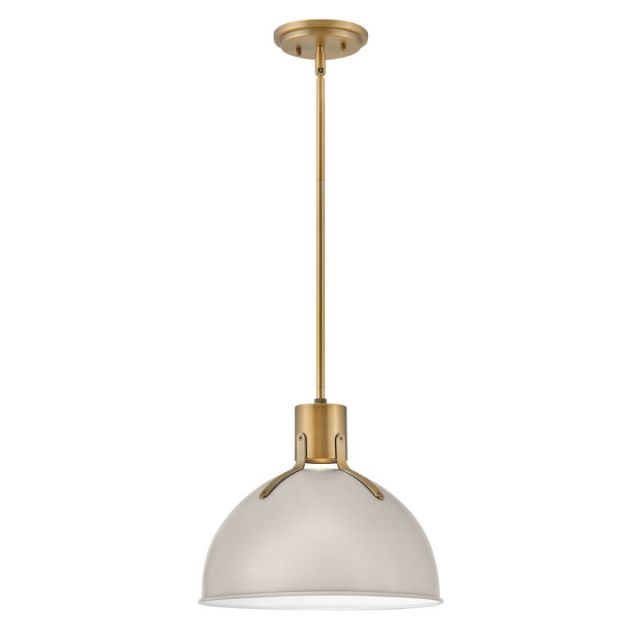 Hinkley Lighting 3487LTP Argo 1 Light 14 inch LED Pendant in Light Taupe with Lacquered Brass Accent
