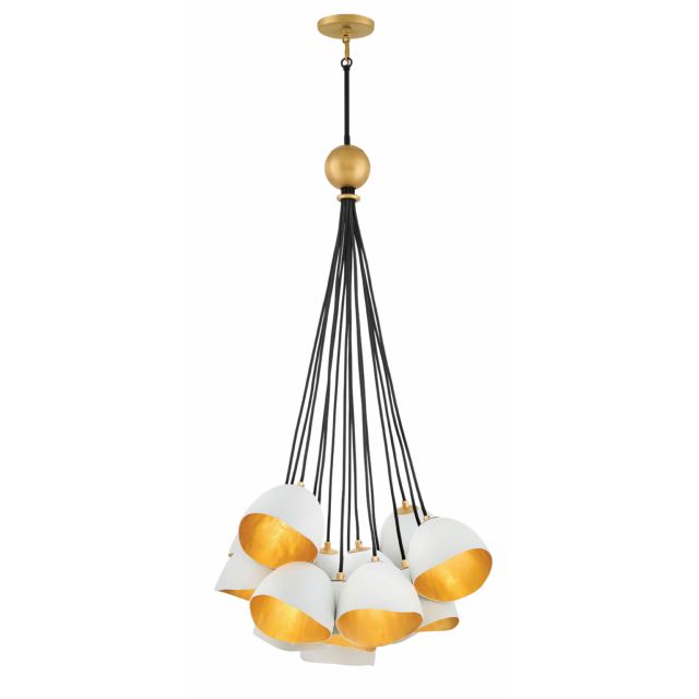 Hinkley Lighting Nula 15 Light 26 Inch Chandelier In Shell White With Shell White Shade 35906SHW