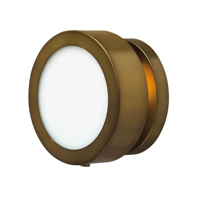 Hinkley Lighting Mercer 1 Light 7 inch Tall ADA Wall Sconce In Heritage Brass With Etched Opal Glass 3650HB