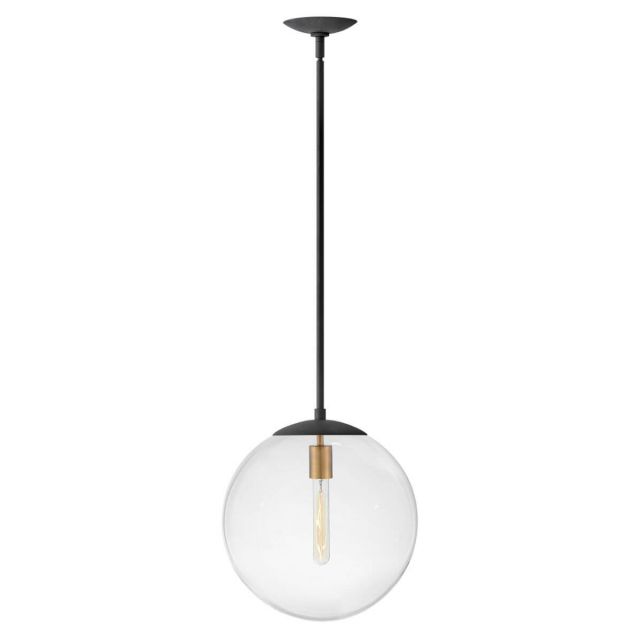 Hinkley Lighting 3744DZ Warby 1 Light 14 inch Orb Pendant in Aged Zinc with Clear Glass