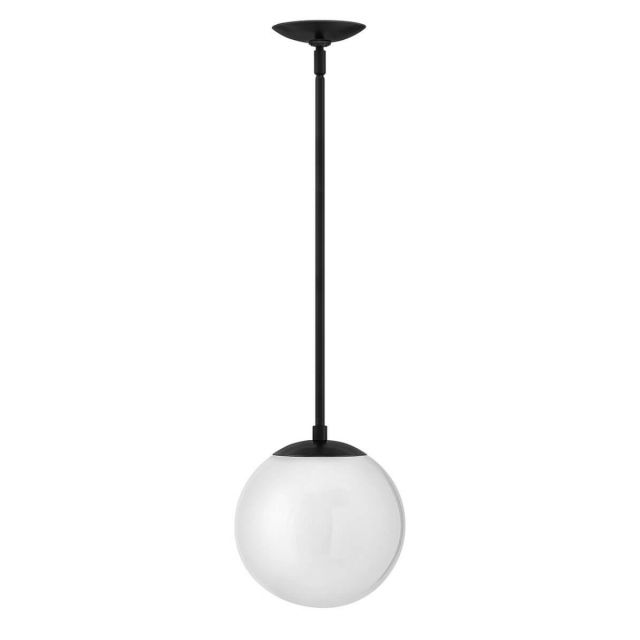 Hinkley Lighting 3747BK-WH Warby 1 Light 10 inch Pendant in Black with Cased Opal Glass