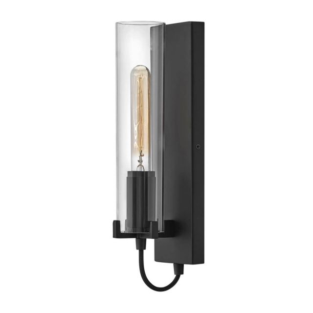 Hinkley Lighting 37850BK Ryden 1 Light 16 inch Tall Wall Sconce in Black with Clear Glass