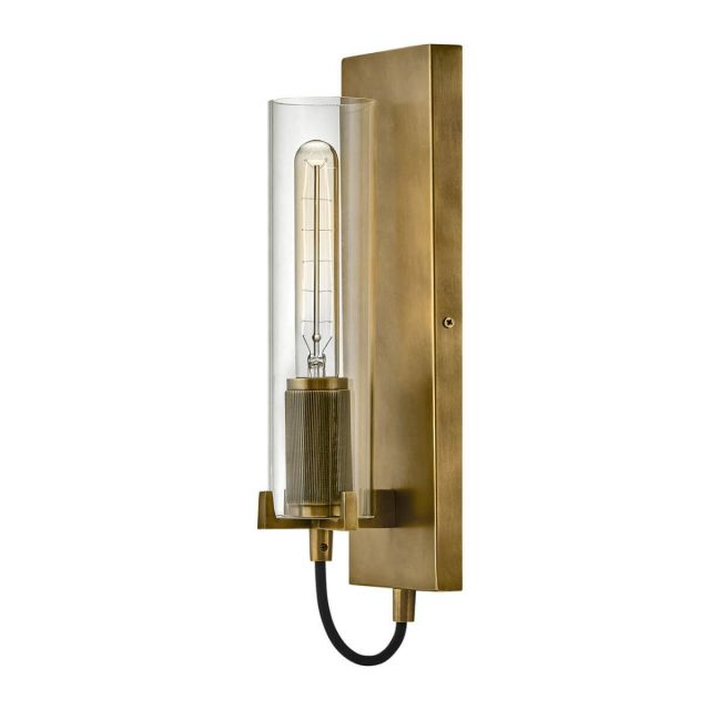 Hinkley Lighting 37850HB Ryden 1 Light 16 inch Tall Wall Sconce in Heritage Brass with Clear Glass