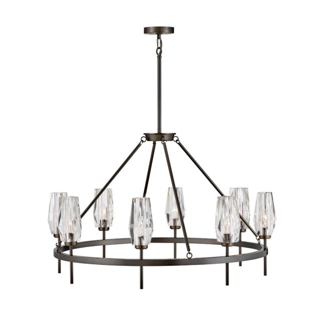 Hinkley Lighting 38258BX Ana 8 Light 36 inch Single Tier Chandelier in Black Oxide with Faceted Clear Crystal Glass