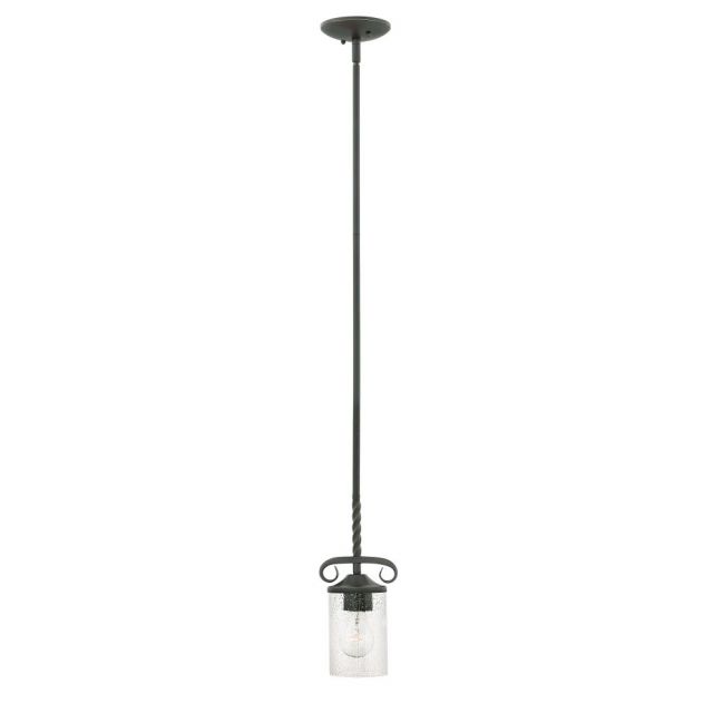 Hinkley Lighting 4017OL-CL Casa 1 Light 5 inch Pendant In Olde Black With Clear Seedy Glass