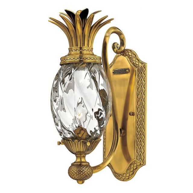 Hinkley Lighting Plantation 1 Light 15 inch Tall Wall Sconce in Burnished Brass with Clear Optic Glass 4140BB