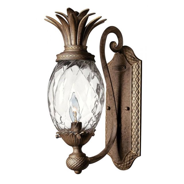 Hinkley Lighting Plantation 1 Light 15 inch Tall Wall Sconce in Pearl Bronze with Clear Optic Glass 4140PZ