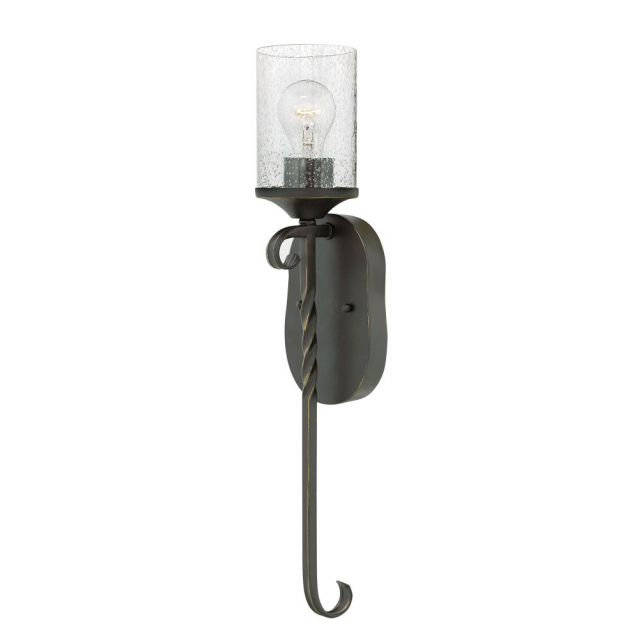 Hinkley Lighting 4300OL-CL Casa 1 Light 23 Inch Tall Wall Sconce In Olde Black With Clear Seedy Glass