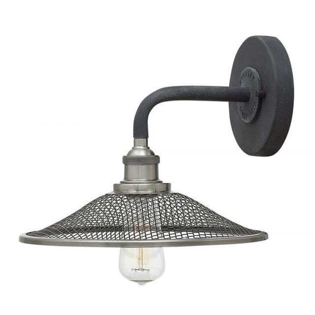 Hinkley Lighting Rigby 1 Light 9 inch Tall Wall Sconce in Aged Zinc with Antique Nickel Accents 4360DZ