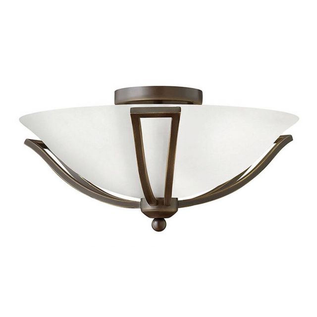 Hinkley Lighting Bolla 2 Light 17 inch Flush Mount in Olde Bronze with Etched Opal Glass 4660OB-OPAL