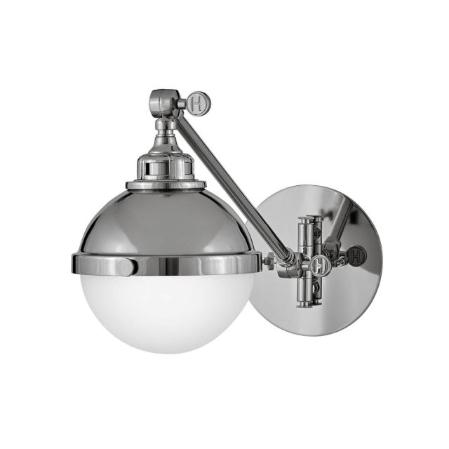 Hinkley Lighting 4830PN Fletcher 1 Light 9 inch Tall Wall Sconce in Polished Nickel with Etched Opal Glass