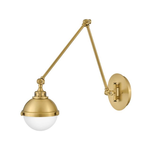 Hinkley Lighting 4832SA Fletcher 1 Light 12 inch Tall Wall Sconce in Satin Brass with Etched Opal Glass