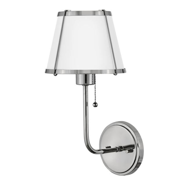 Hinkley Lighting 4890PN Clarke 1 Light 16 inch Tall LED Wall Sconce in Polished Nickel-Matte White Accent