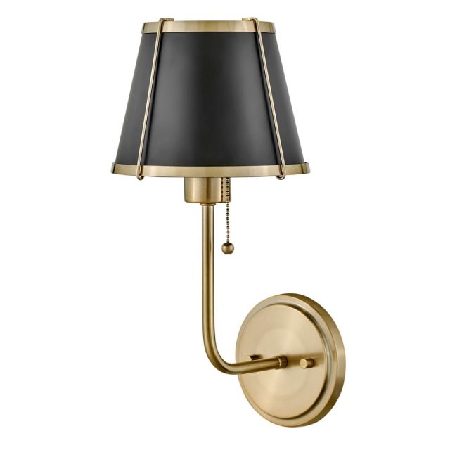 Hinkley Lighting 4890WS Clarke 1 Light 16 inch Tall LED Wall Sconce in Warm Brass-Black Accent
