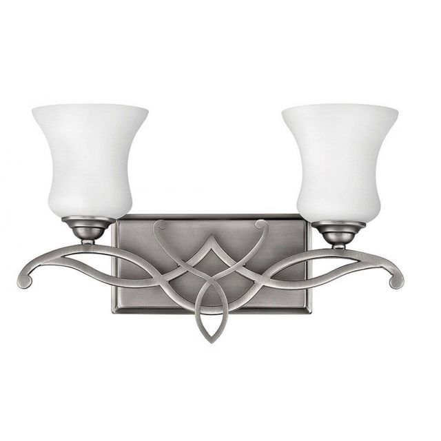 Hinkley Lighting Brooke 2 Light 17 inch Vanity Light in Antique Nickel with Etched Opal Glass 5002AN