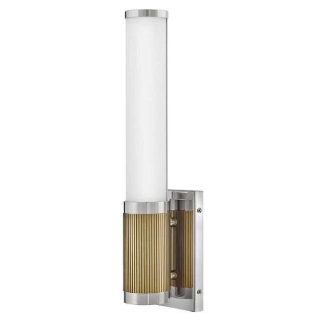 Hinkley Lighting 50060PN Zevi 18 inch Tall LED Wall Sconce in Polished Nickel-Lacquered Brass Accent with Etched Opal Glass