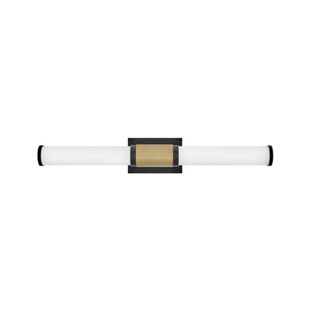 Hinkley Lighting 50063BK-LCB Zevi 29 inch LED Bath Vanity Light in Black-Lacquered Brass Accents with Etched Opal Glass